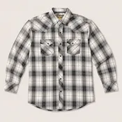 Men's Black & White Plaid Pearl Snap Long Sleeve Cowboy Western Shirt