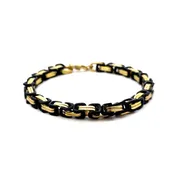 Black and Gold Byzantine Chain Bracelet