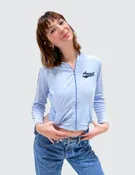 "Angel" Cropped Zip Up