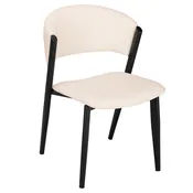 Aspen Dining Chairs Upholstered in Leather with Black Metal Legs