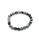 10MM SNOWFLAKE GEMSTONE STRETCH BRACELET ( 2503 10SF )