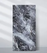 3D Zena Black Marble UV Protected PVC Wall Panel - 4x8 ft, Fireproof & Waterproof, (32 sq. ft)