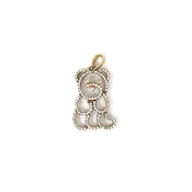 10k Yellow Gold Pave Teddy Bear Diamond Pendant