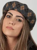 ANGIE ARGYLE BERET-CHARCOAL
