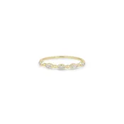 14k Alternating Marquise Diamond Bezel & Bead Ring