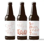 40th Birthday Beer Labels, Pack of 6