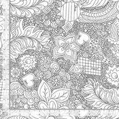 108" Doodle Floral Black & White