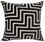 Abstract Cut Velvet Black Square Cushion - Amazing PM Cut Velvet Black 43x43CM Cushion