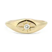 14k Gold Jorie Diamond Signet Ring