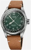 01 754 7779 4067-Set  Oris Big Crown X Cervo Volante Green Dial, Stainless Steel Case, Brown Leather Strap
