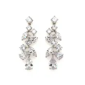 Bold Vine CZ Wedding Earrings style no. E188