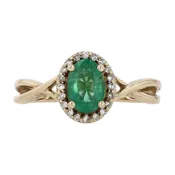 10K Yellow Gold Emerald Fashion Ring