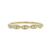 0.10ct Full Cut Diamonds Milgrain Band in 14k Yellow Gold