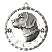 Beagle Dog Id Tag Antique Silver Finish