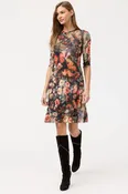 3/4 Sleeve Mesh Midi Dress Teryos