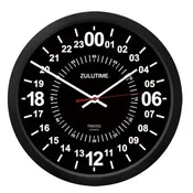 10" ZuluTime 24 Hour Clock - Black