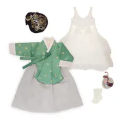 Hanbok - Jade - Girl Dol Hanbok Set - 6 Pieces