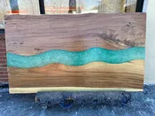 Live Edge Table Top with Epoxy – Custom Resin River & High-End Finish
