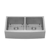 EL-88 Elite Apron-Front Stainless Steel 36 in. 16-Gauge Double Bowl 50/50