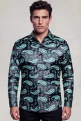 Black & Green Paisley Dress Shirt