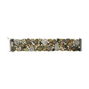 10607 Diamond, Brazilian Agate Drusy, Smoky Quartz, Citrine, Mother of Pearl, Freshwater Pearl, Rhodium Coated Sterling Silver Bracelet