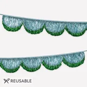 Blue Tinsel Scallop Garland