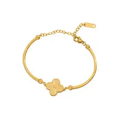 Culbreth's Jewelers Gold Clover Structured Bangle - Minimalist Titanium Steel Bracelet