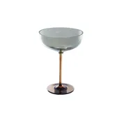 8 oz. Martini Glass, Iridescent Finish, Amber Color & Green
