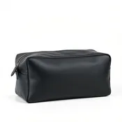 Leather Travel Shoe Bag – Minimalist Design, Black, Fits Up to Size 12