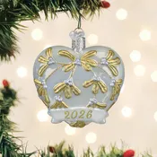 2026 Silver And Gold Heart Ornament Old World Christmas