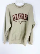 Beige Brown Print Size LARGE Sweatshirt