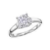 18kw .50ctw Cluster Diamond ring