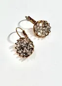 Swarovski Crystal Rocks Diamond on Gold Lever Backs (size of a dime)
