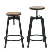 Swivel Wood Top Bar Stool