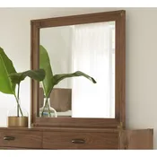 Adler Beveled Glass Mirror in Natural Walnut