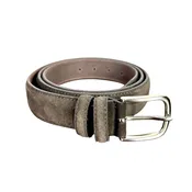 Ago Men’s Coffee Suede Italian Leather Belt