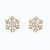 AB Crystal Snowflakes in Gold