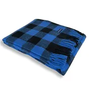 Buffalo Check Wool Throw Blanket - Admiral Blue
