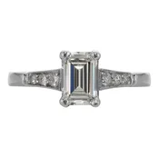 1.05ct Emerald Cut Diamond Art Deco Engagement Ring