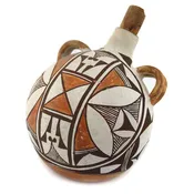 Acoma Polychrome Canteen c. 1930s, 7.25" x 5.75" x 6"
