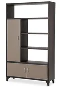 21 Cosmopolitan Left Bookcase in Taupe/Umber