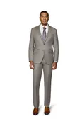 Bergamo Elegant 10015-210 Sharkskin Wool Suit - Tan
