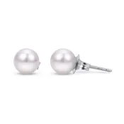 14k Gold AA Quality Akoya Cultured Pearl Stud Earrings