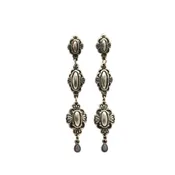 3 Tiered Silver Earrings