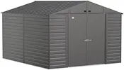Arrow Select 10′ x 12′ Outdoor Lockable Steel Storage Shed Building, Charcoal