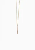 14K Single Fringe Necklace, 18" 1.1mm