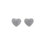 925 Pave Heart Studs