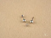 18K White Gold 4mm Ball Earrings for Kids
