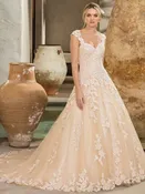 Amber – A-Line Wedding Dress Flowing Skirt, and Timeless Elegance by Casablanca
