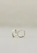 Baby 'Round Clip' Hoops White Gold